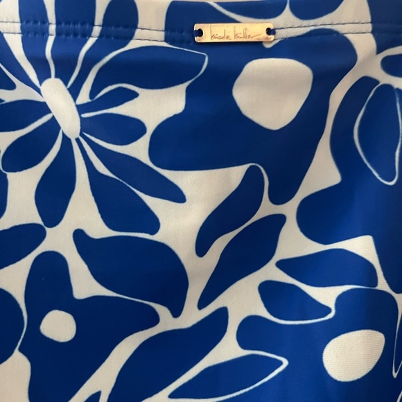 NWT Nicole Miller Electric Blue Floral Swim Skirt Medium - Picture 3 of 4